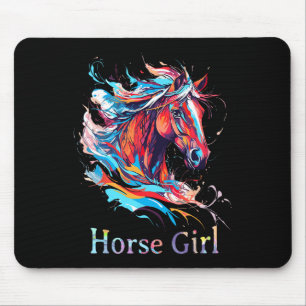 Pferdemädchen Reiterin Reiten Vintage Mousepad
