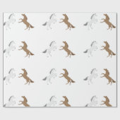 Pferdemädchen Reittier Cowgirl Erstgeburt Geschenkpapier (Flach)