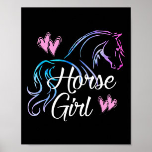 Pferdemädchen Reittier Teen Tween Kind Frauen H Poster