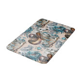 Pferdemädchen türkisfarbenes Muster Badematte (Schrägansicht)