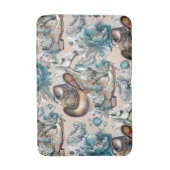 Pferdemädchen türkisfarbenes Muster Badematte (Vorderseite Vertikal)