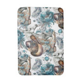 Pferdemädchen türkisfarbenes Muster Badematte (Vorderseite Vertikal)