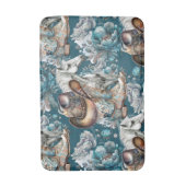 Pferdemädchen türkisfarbenes Muster Badematte (Vorderseite Vertikal)