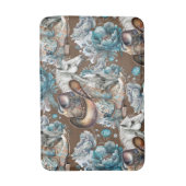 Pferdemädchen türkisfarbenes Muster Badematte (Vorderseite Vertikal)