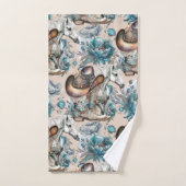 Pferdemädchen türkisfarbenes Muster Badhandtuch Set (Handtuch)