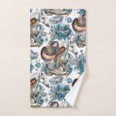 Pferdemädchen türkisfarbenes Muster Badhandtuch Set (Handtuch)