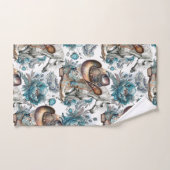 Pferdemädchen türkisfarbenes Muster Badhandtuch Set (Handtuch)