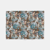 Pferdemädchen türkisfarbenes Muster Fleecedecke (Vorderseite (Horizontal))