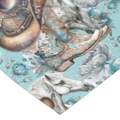 Pferdemädchen türkisfarbenes Muster Kurzer Tischläufer (Ecke)