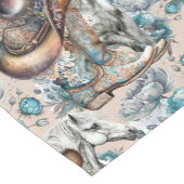 Pferdemädchen türkisfarbenes Muster Kurzer Tischläufer (Ecke)