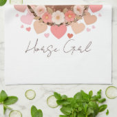 Pferdemädchen Valentinstag Geschirrtuch (Gefaltet)