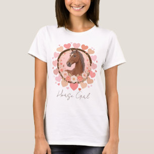 Pferdemädchen Valentinstag T-Shirt