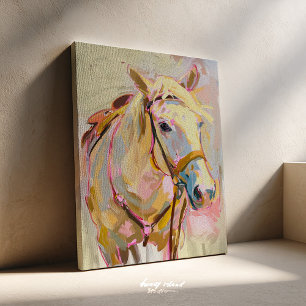 Pferdemalerei, Cowgirl-Reiter-Wandkunst Leinwanddruck
