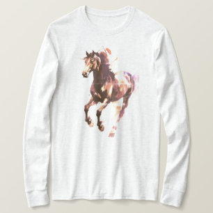 Pferdemalerei Langarm Oberteil T-Shirt