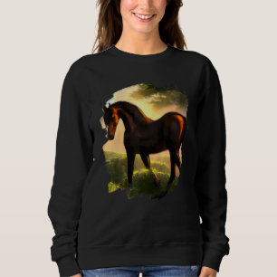 Pferdemalerei Vintage Retro Pferdereiten Pferd Sweatshirt
