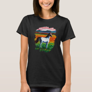 Pferdemalerei Vintage Retro Pferdereiten Pferd T-Shirt