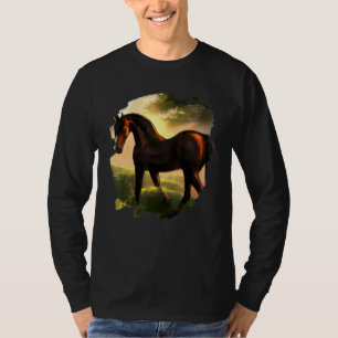 Pferdemalerei Vintage Retro Pferdereiten Pferd T-Shirt