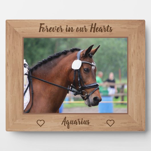 PferdeMemorial für immer in unserem Horst Horse Fo Fotoplatte (Vorderseite)