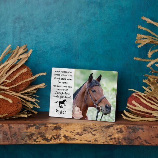 PferdeMemorial Personalisiert Reitpferd Keepake Fotoplatte (Seite)