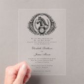 Pferdemongramm Elegante Pferdeschlittenhochzeit Kl Acryleinladungen (Insitu (Handheld))