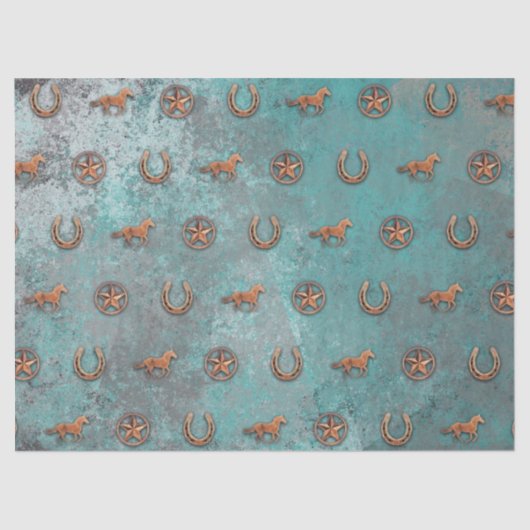 Pferdemuster (blau) seidenpapier (Vorderseite)