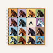 Pferdemuster Pferde Reittiere Mit Monogramm Notizblock (Vorderseite)