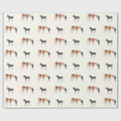 Pferdemuster Reittier Mare Foal Watercolor Geschenkpapier (Flach)