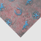 Pferdemuster (Rot, weißes u. Blaue) Seidenpapier (Detail)