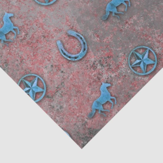 Pferdemuster (Rot, weißes u. Blaue) Seidenpapier (Detail)