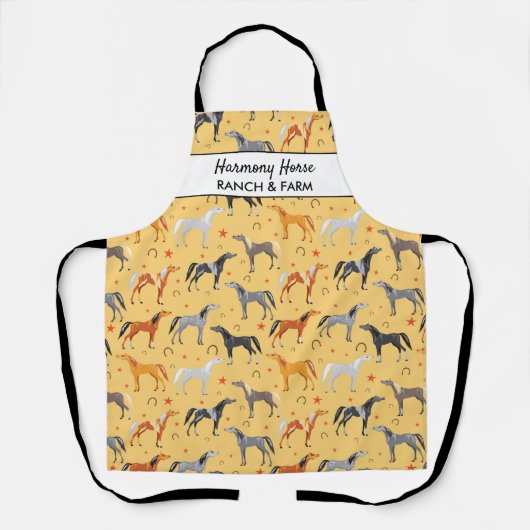 Pferdemuster und passender Horseshoustext Schürze (Vorderseite)