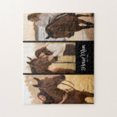 Pferdemutter Etablierte Schrift Schwarz 3 Foto Puzzle (Vertikal)