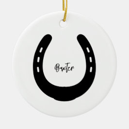 PferdeNAME FOTO Horseshoe Keepake Pet Memorial Keramik Ornament