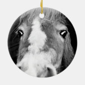 PferdeNAME FOTO Horseshoe Keepake Pet Memorial Keramik Ornament (Hinten)