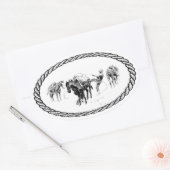 Pferdepackung Euro Style Ovaler Aufkleber (Umschlag)