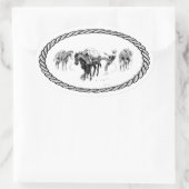 Pferdepackung Euro Style Ovaler Aufkleber (Tasche)