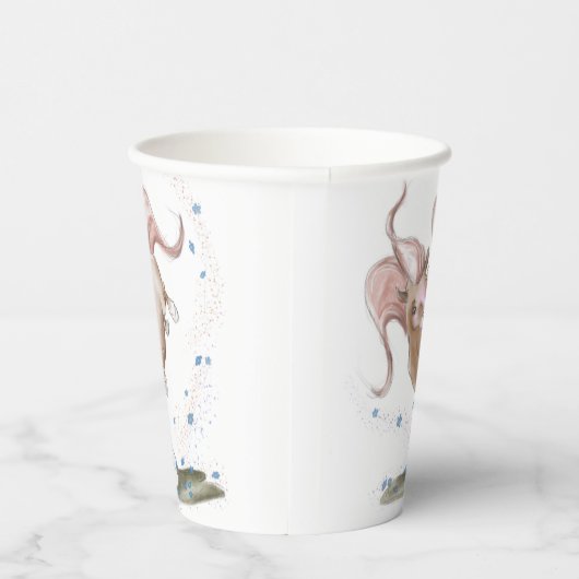 Pferdepappbecher, Kindergeubrtstag,Pferdebild Pappbecher (Rechts)