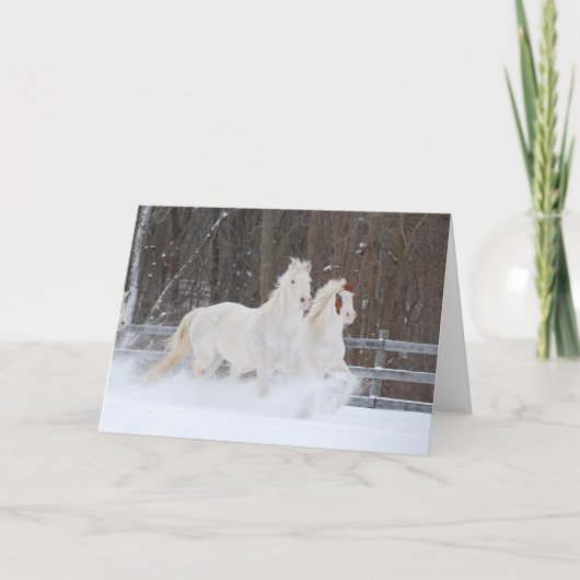 Pferdepauskarte Feiertagskarte (Vorderseite)