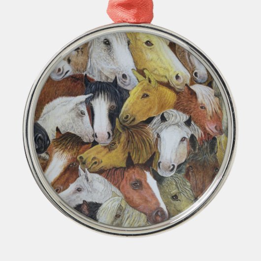 Pferdepferde Silbernes Ornament (Vorne)