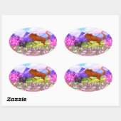 Pferdephänomena-Frühlingskleber Ovaler Aufkleber (Blatt)