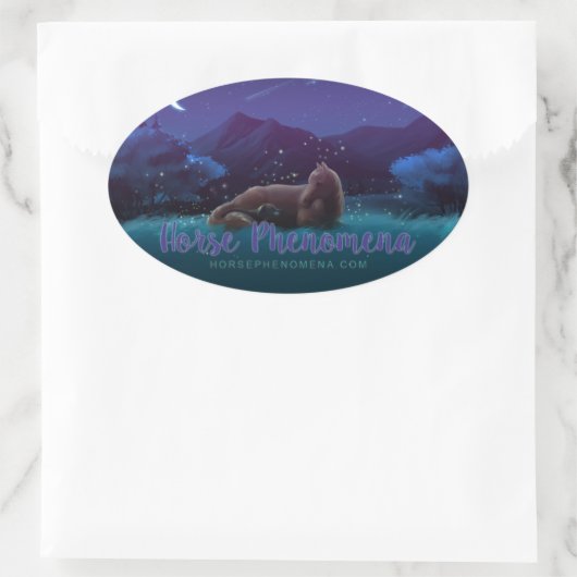 Pferdephänomena-Nachtaufkleber Ovaler Aufkleber (Tasche)