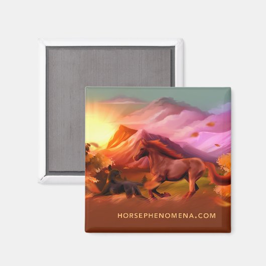 Pferdephänomene Fall Magnet (Vorderseite/Rückseite)