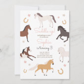 Pferdepony Saddle Up Cowgirl Geburtstag Einladung (Vorderseite)