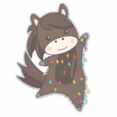 Pferdepony Weihnachten Schnee Winter Tiere Pferde Aufkleber (Vorderseite)