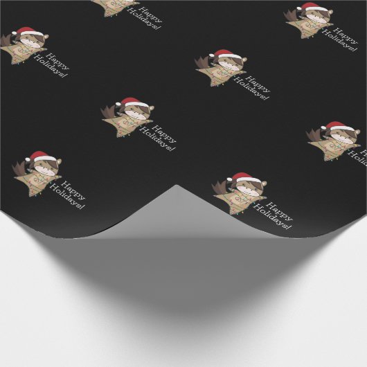 Pferdepony Weihnachtsschnee Wintertiere Pferde Geschenkpapier (Ecke)