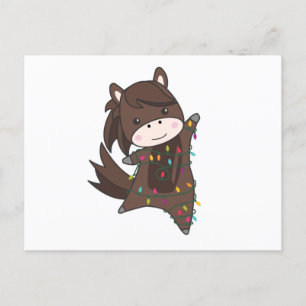 Pferdepony Weihnachtsschnee Wintertiere Pferde Postkarte