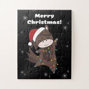 Pferdepony Weihnachtsschnee Wintertiere Pferde Puzzle