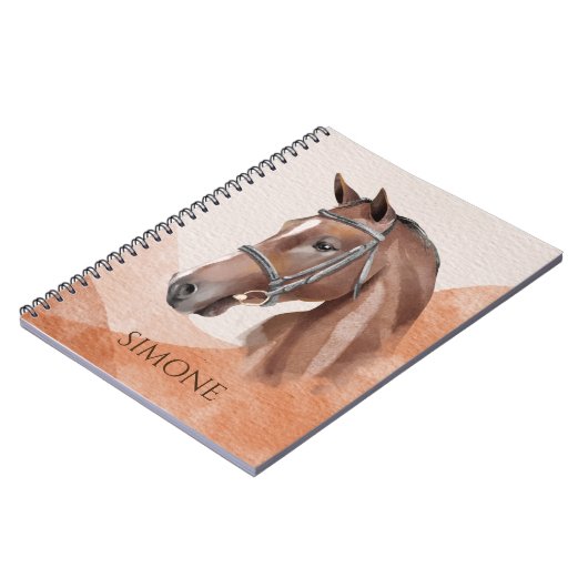 Pferdeportrait Cowgirl Reittier personalisierten N Notizblock (Linke Seite)