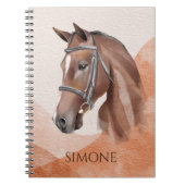 Pferdeportrait Cowgirl Reittier personalisierten N Notizblock (Vorderseite)
