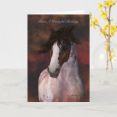 Pferdeportrait Geburtstagskarte Karte (Gelbe Blume)