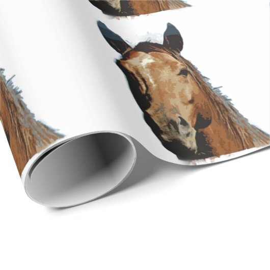 Pferdeportrait Geschenkpapier (Rolleneckpunkt)